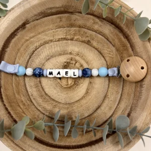 Attache tétine bleu jeans