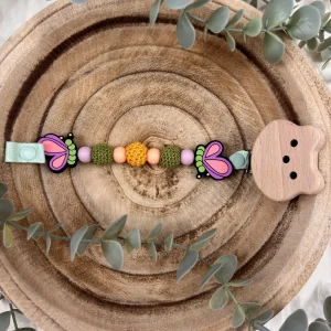 Attache tétine fantaisie papillon