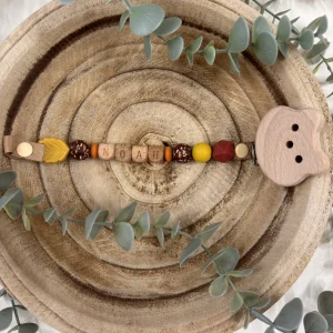 Attache tétine fantaisie feuille d’automne