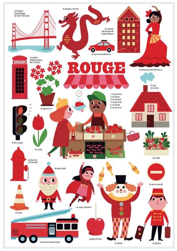 Mini Poster + 26 Stickers La Ville – Rouge (3-8 ans) – Image 3
