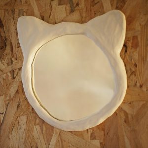 Miroir chat en céramique pour enfant artisanal