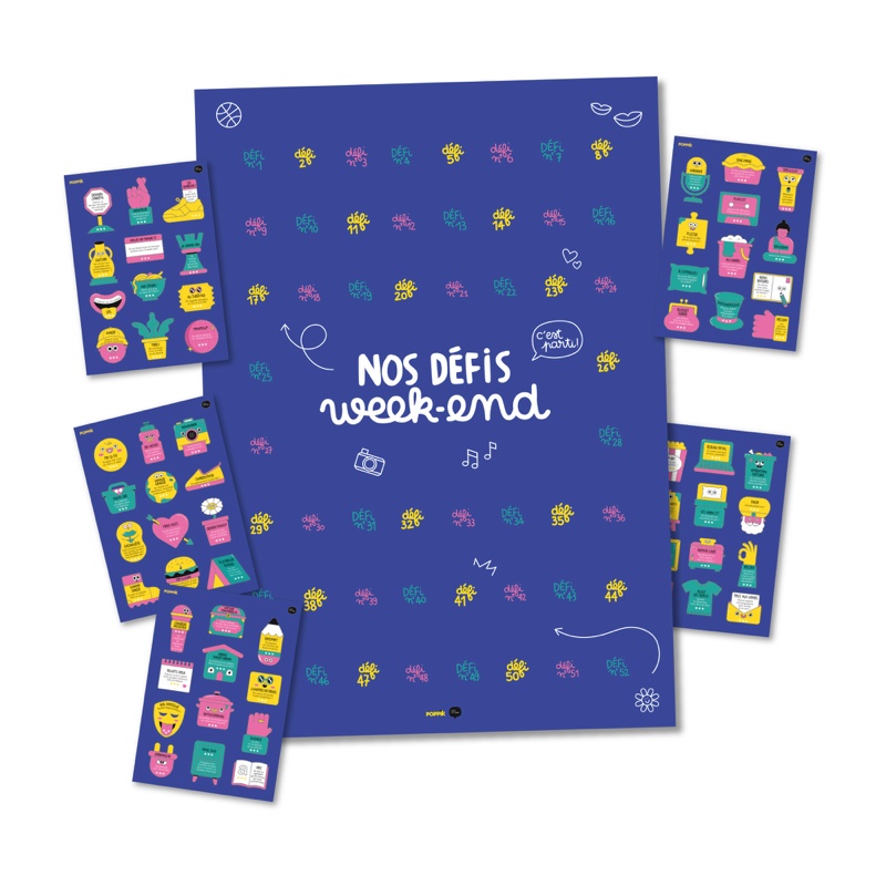 Poster familial + 60 stickers LES WEEK-ENDS (tous âges) – Image 2