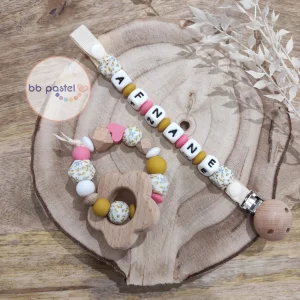 Coffret duo rose jaune moutarde fleur