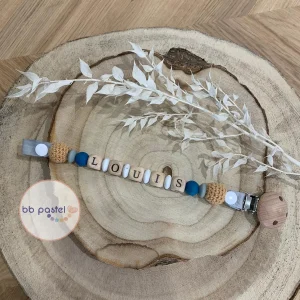 Attache tétine nature kamel