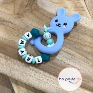 Anneau de dentition lapin bleu