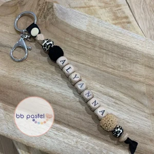 PORTE-CLÉS BOIS leopard