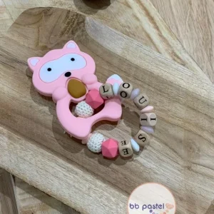 Anneau de dentition raton laveur rose