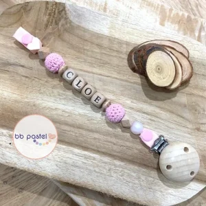 Attache tétine rose