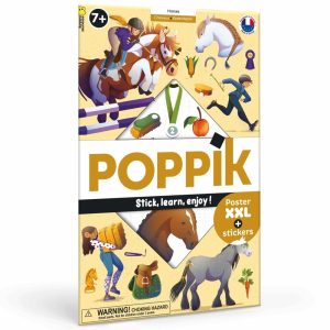 Poster pédagogique + 49 stickers LES CHEVAUX (7-12 ans)