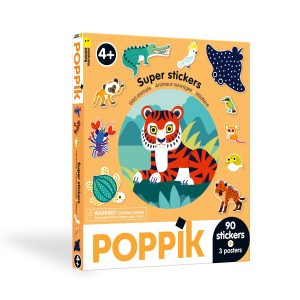 3 posters + 90 stickers ANIMAUX SAUVAGES (4 +)