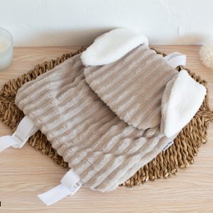 Sac à dos lapin personnalisé Velours côtelé taupe