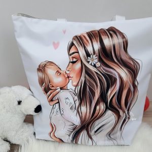 Sac Cabas Maman Bébé Châtain