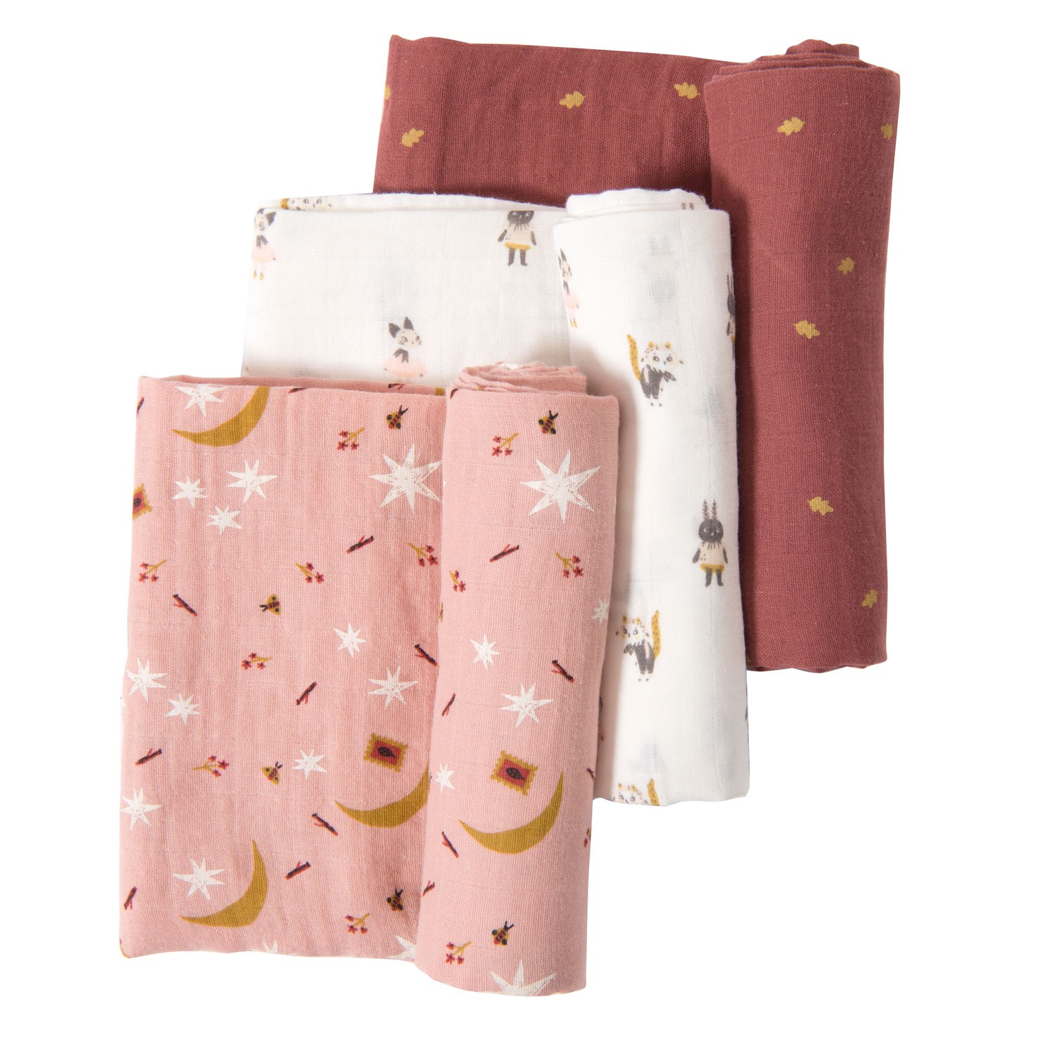 SET DE 3 LANGES IMPRIMÉS « APRÈS LA PLUIE »