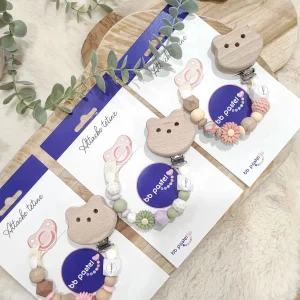 Lot de 10 attaches tétines fantaisie marguerite