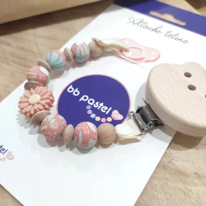 Attache tétine fantaisie bubble flowers