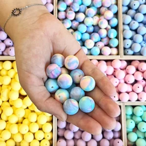 Perle poudré multicolore