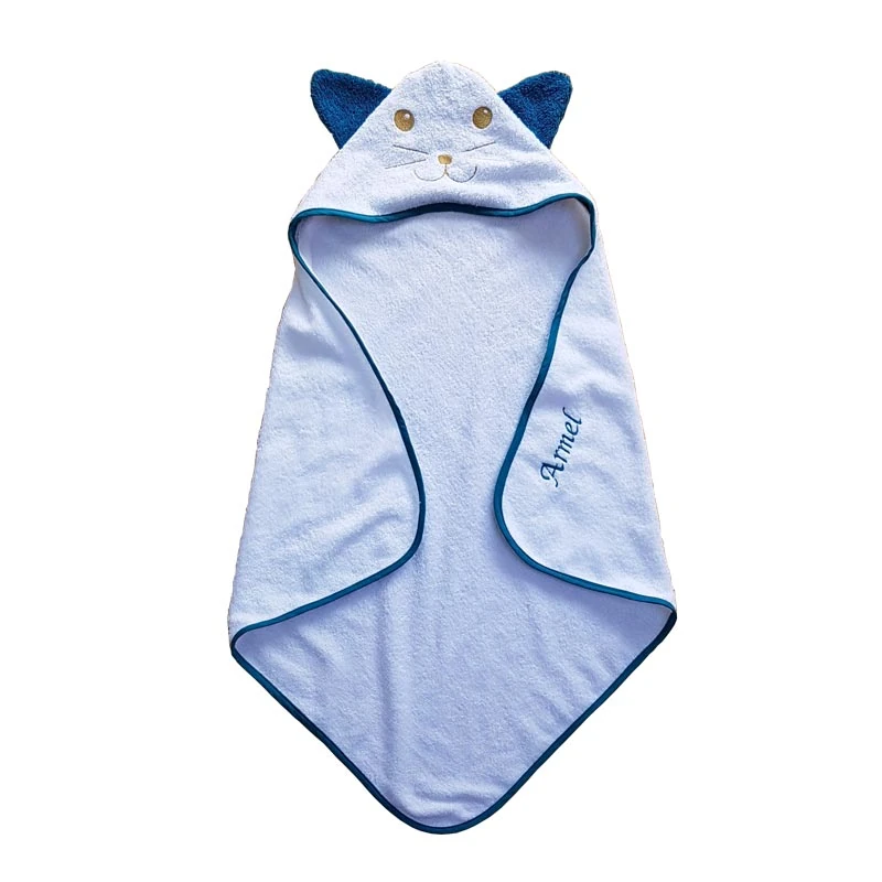 Cape de bain bébé chat mer verte – Image 6