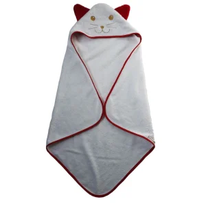 Cape de bain chat rouge