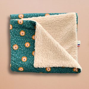 Couverture sherpa pour bébé – Modèle Lions