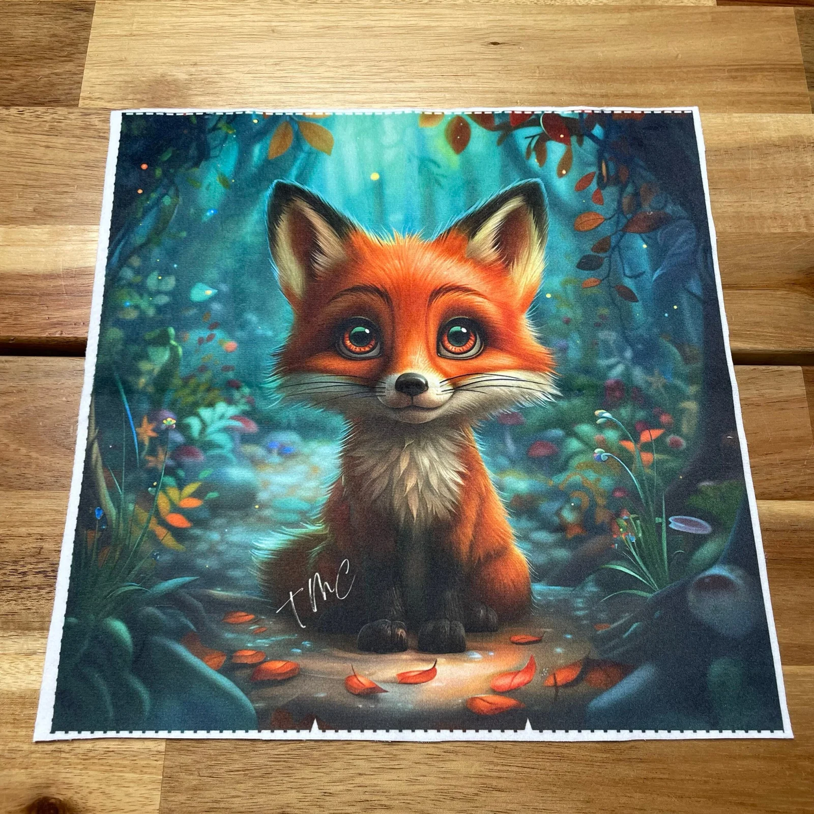 Coupon tissu carré – Renard – Image 3