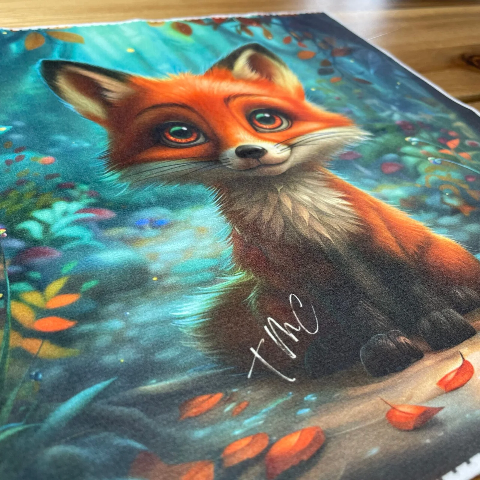 Coupon tissu carré – Renard – Image 2