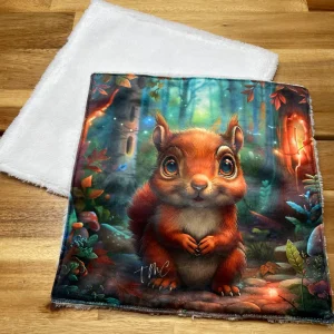 Coupon tissu carré – Écureuil