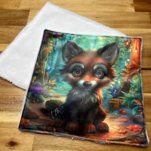 Coupon tissu carré – Loup