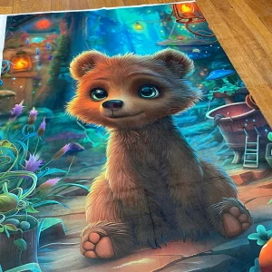 Panneau 75x100cm – Couverture bébé Ours