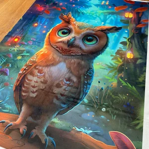 Panneau 75x100cm – Couverture bébé Hibou