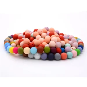 Lot de 100 perles 12mm en silicone rondes