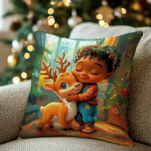 Housse de coussin – Renne enfant