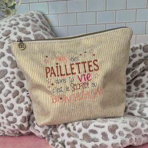 Trousse Valentine Velours « Paillettes » – Taille L