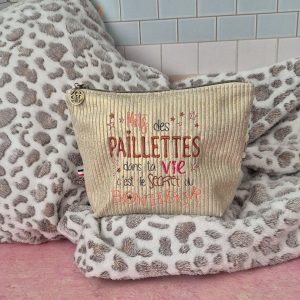 Trousse Valentine Velours « Paillettes » – Taille M