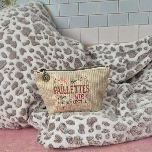 Trousse Valentine Velours « Paillettes » – Taille S