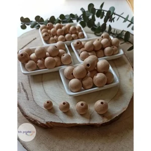 Perles en bois de hêtre – existe en plusieurs formes