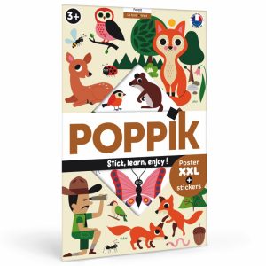 Poster pédagogique + 60 stickers DANS LA FORÊT (3-8 ans)