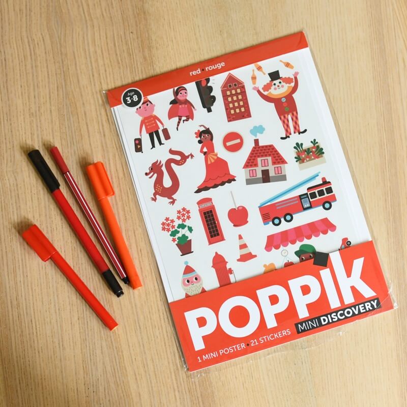 Mini Poster + 26 Stickers La Ville – Rouge (3-8 ans) – Image 2