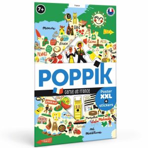 Poster pédagogique + 110 stickers CARTE DE FRANCE (7-12 ans)