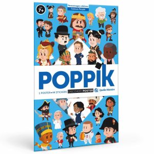 Poster Quelle Histoire + 44 stickers PERSONNAGES CÉLÈBRES (7-12 ans)