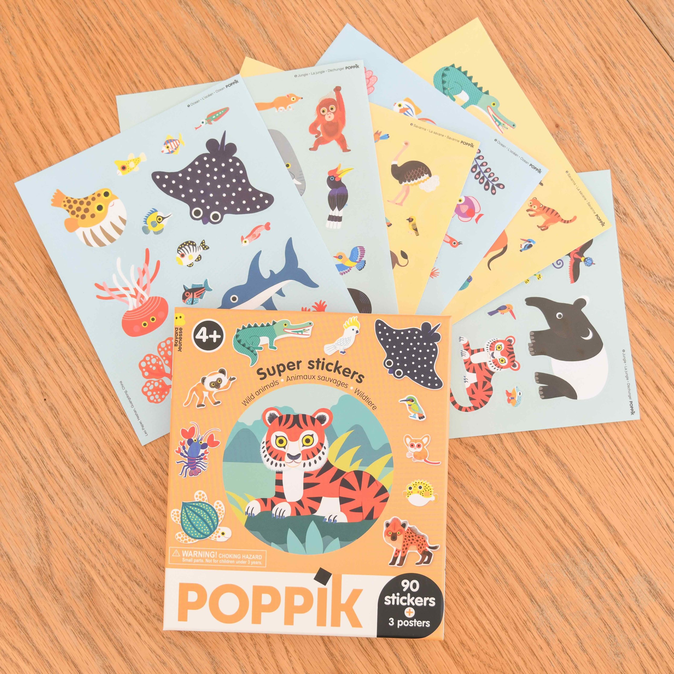 3 posters + 90 stickers ANIMAUX SAUVAGES (4 +) – Image 5