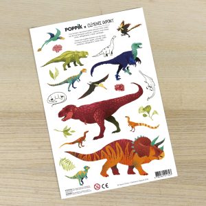 20 grands stickers LES DINOSAURES DE CLÉMENCE DUPONT