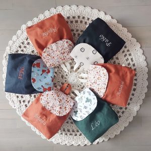 Sac à dos crèche et école en lin et coton