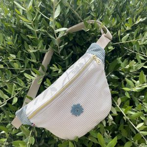 Banane velours Bleu et blanc- Baroudeuse