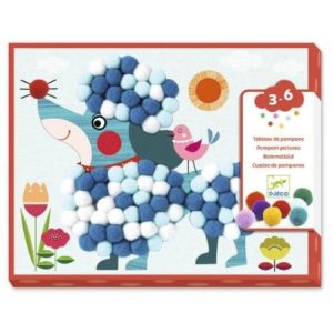 TABLEAUX DE POMPONS CHIENS À CARESSER