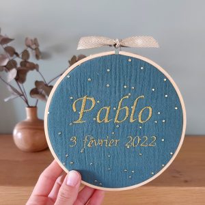 Timon le tambourin brodé « naissance »