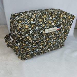 Trousse de toilette zippée et ouatinée en coton