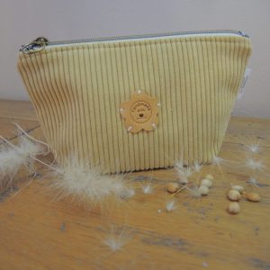 Trousse Valentine velours jaune – Taille S