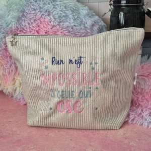 Trousse Valentine Velours « Ose » – Taille L