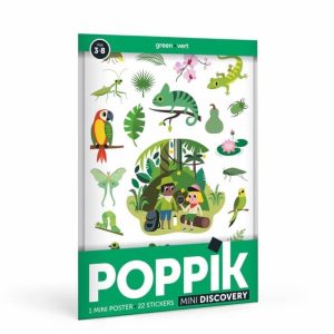 Mini Poster + 22 Stickers La Jungle – Vert (3-8 ans)
