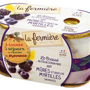 Yogourt Mûre-Myrtille La Fermière 2 X 160g